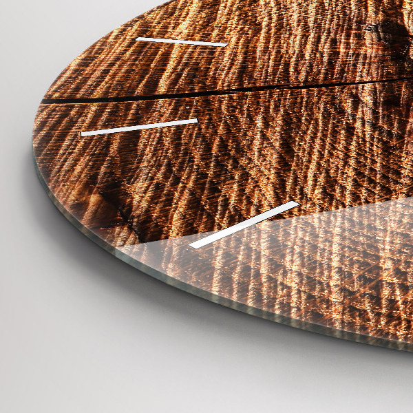 Round glass clock Decorative wood