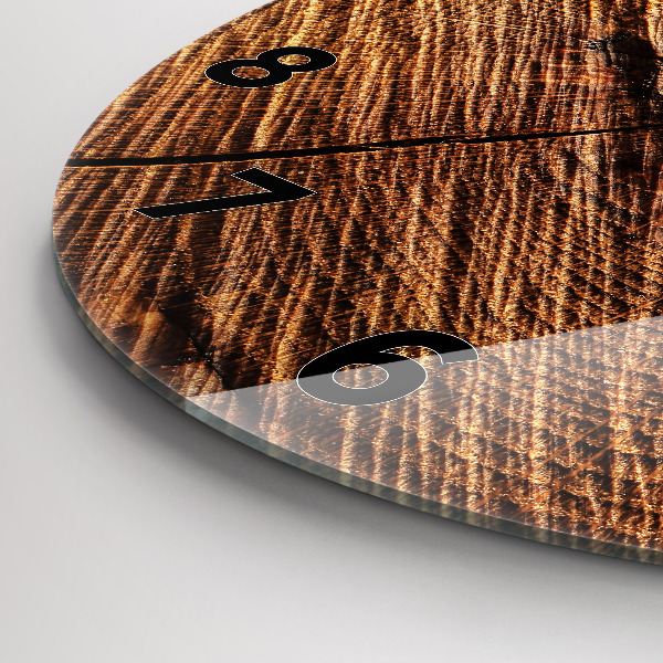Round glass clock Decorative wood