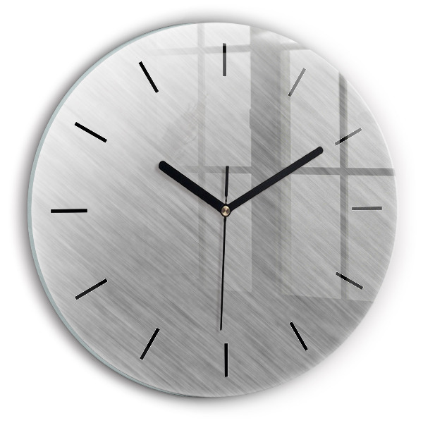 Round glass clock Metal wall