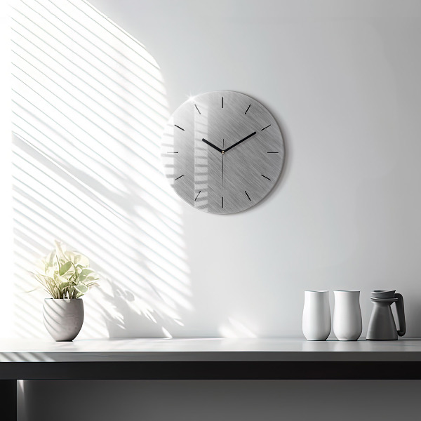 Round glass clock Metal wall