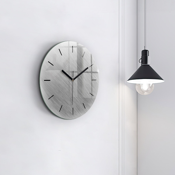 Round glass clock Metal wall