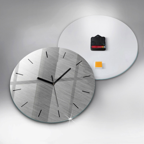 Round glass clock Metal wall