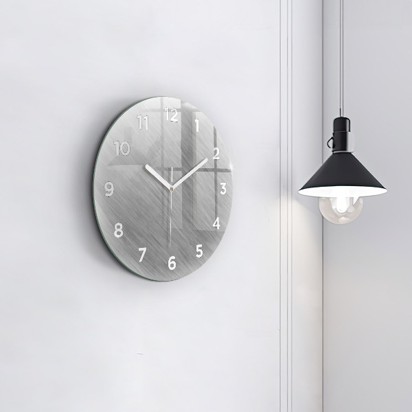 Round glass clock Metal wall