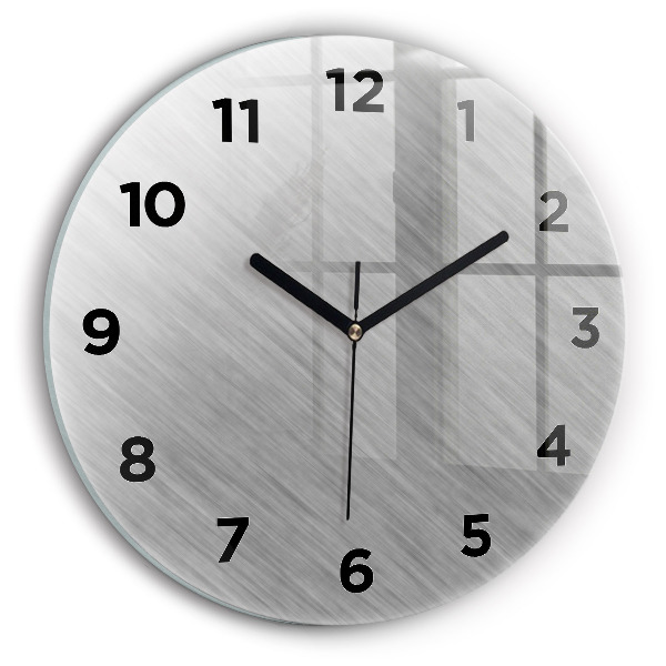 Round glass clock Metal wall