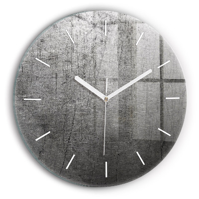 Round glass clock Metal wall