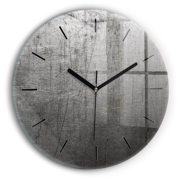 Round glass clock Metal wall