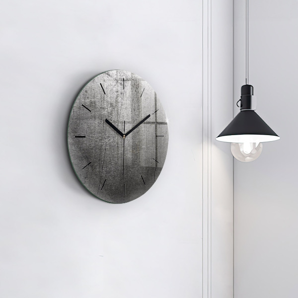 Round glass clock Metal wall