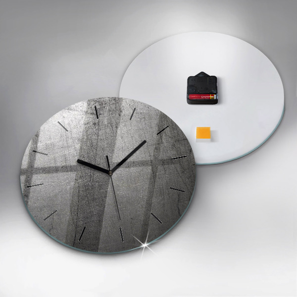 Round glass clock Metal wall