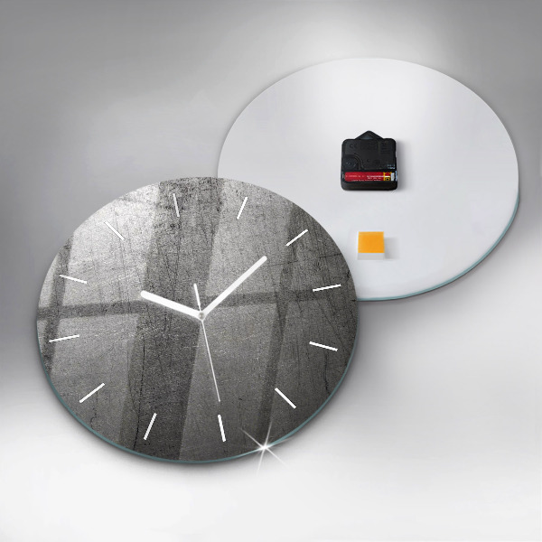 Round glass clock Metal wall