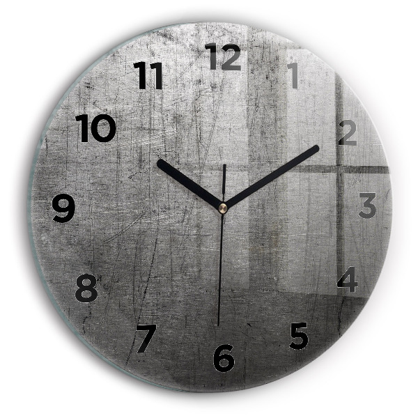 Round glass clock Metal wall