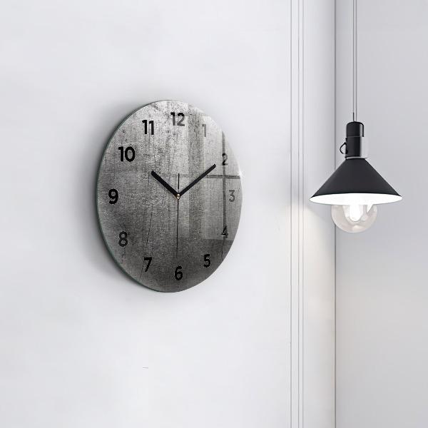 Round glass clock Metal wall