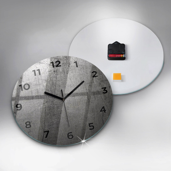 Round glass clock Metal wall