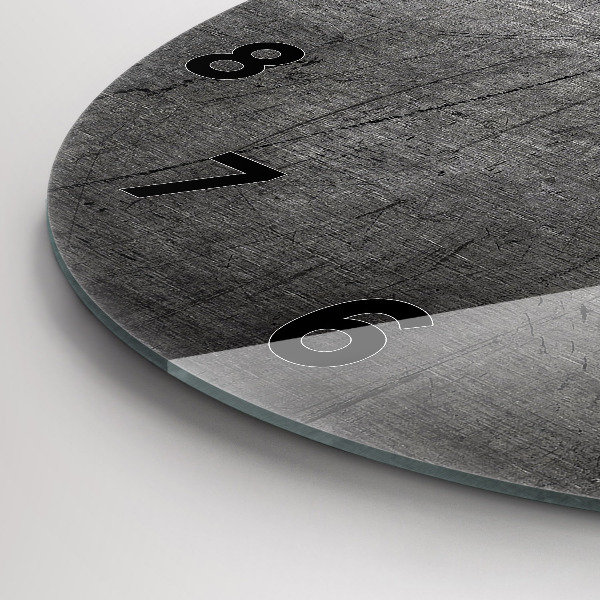 Round glass clock Metal wall