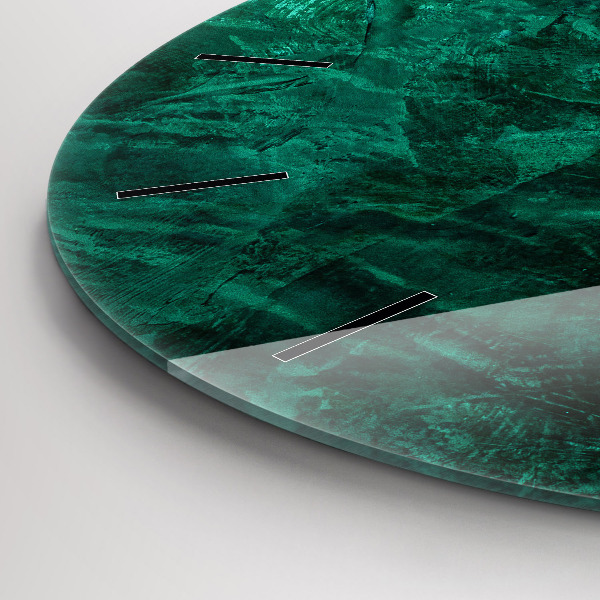 Round glass clock Emerald wall