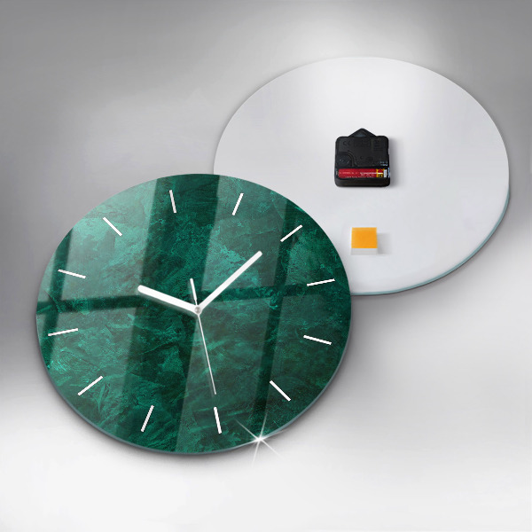 Round glass clock Emerald wall