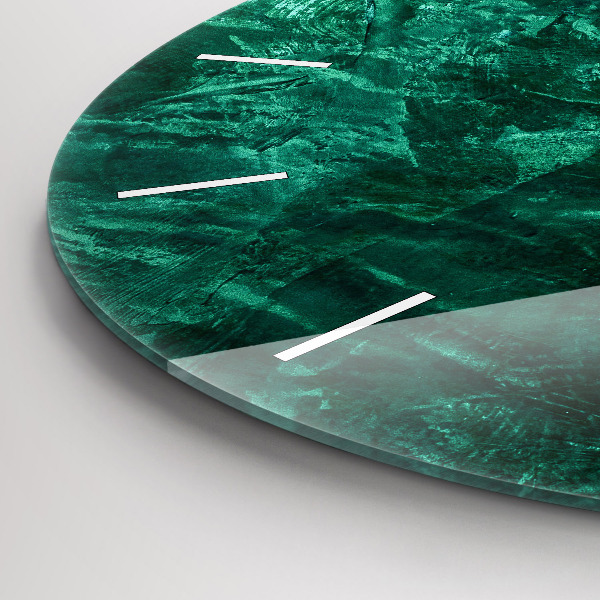 Round glass clock Emerald wall