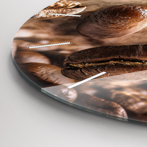 Round glass clock Coffee beans