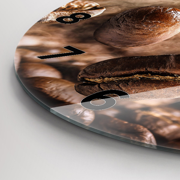 Round glass clock Coffee beans