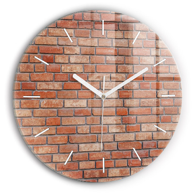 Round glass clock Brick wall