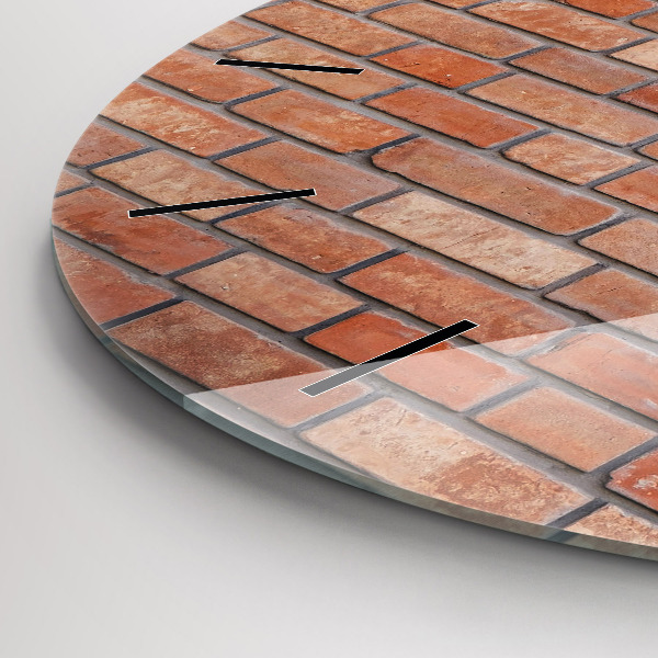 Round glass clock Brick wall