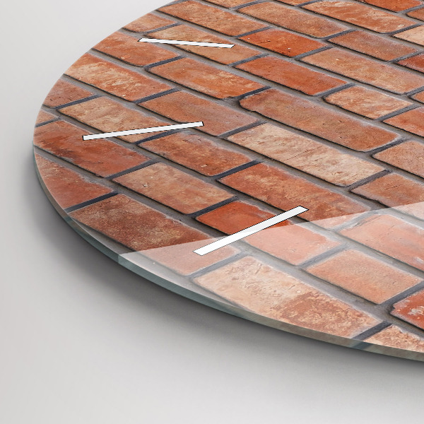 Round glass clock Brick wall