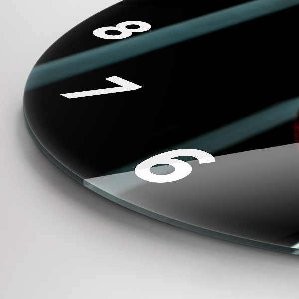 Round glass clock A bottle of wine