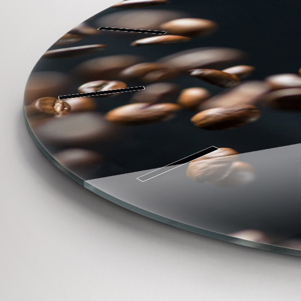 Round glass clock Coffee beans