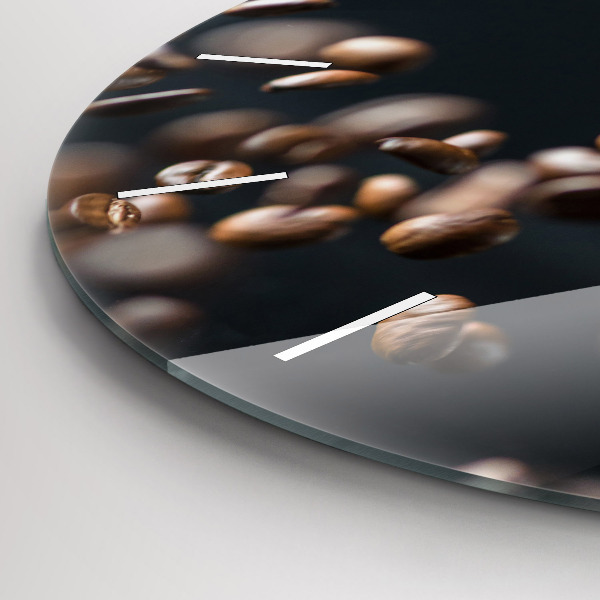 Round glass clock Coffee beans