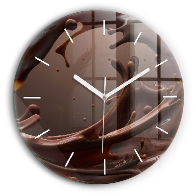 Round glass clock Cocoa waves