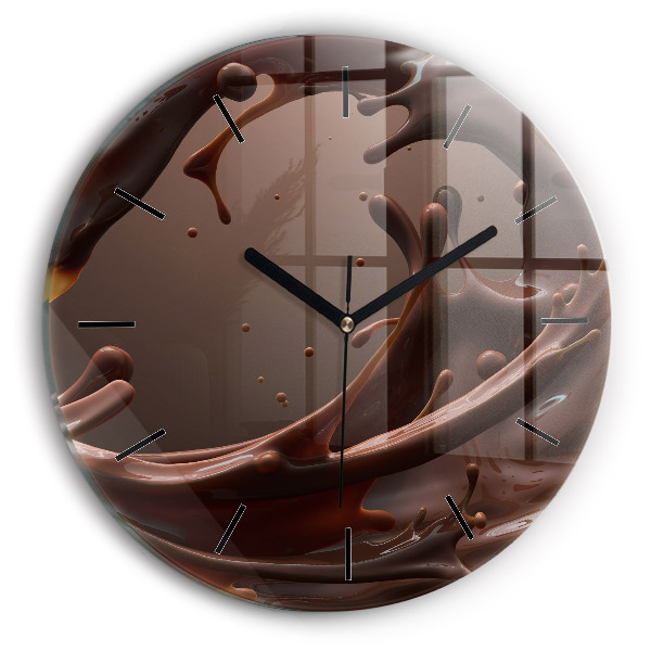 Round glass clock Cocoa waves