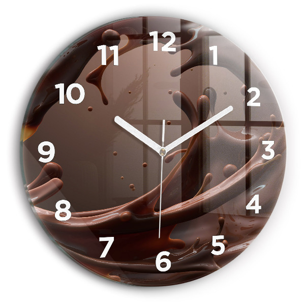 Round glass clock Cocoa waves