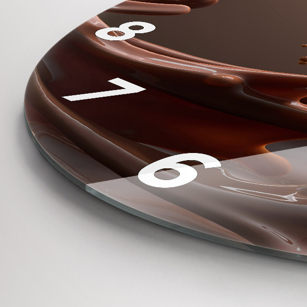 Round glass clock Cocoa waves