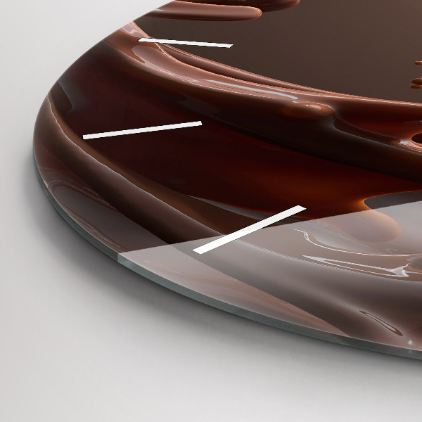 Round glass clock Cocoa waves