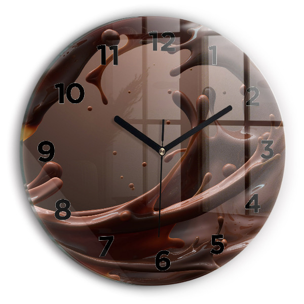 Round glass clock Cocoa waves