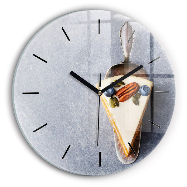 Round glass clock A piece of cake