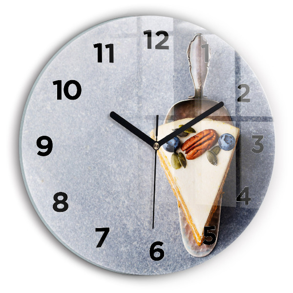 Round glass clock A piece of cake