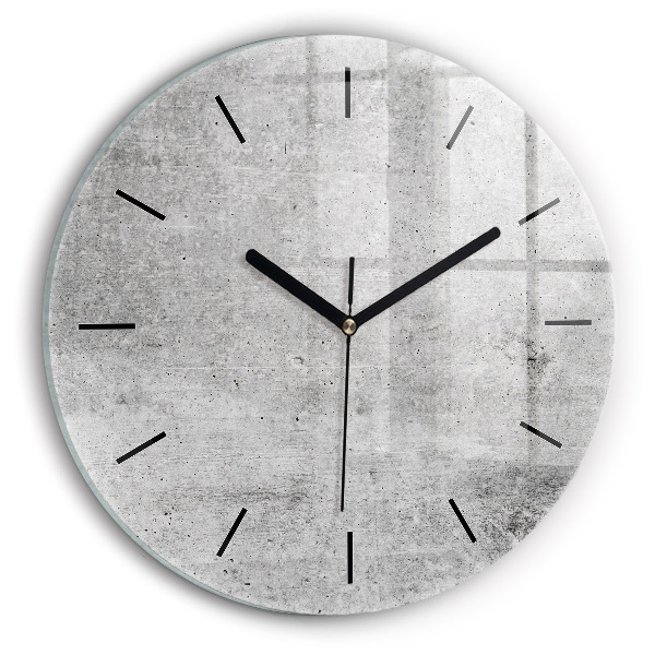 Round glass clock Raw wall