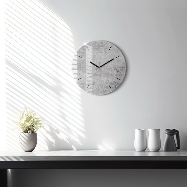 Round glass clock Raw wall