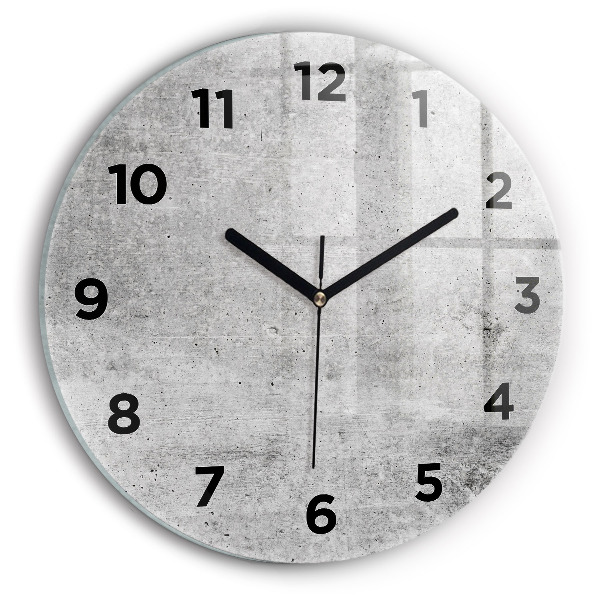 Round glass clock Raw wall