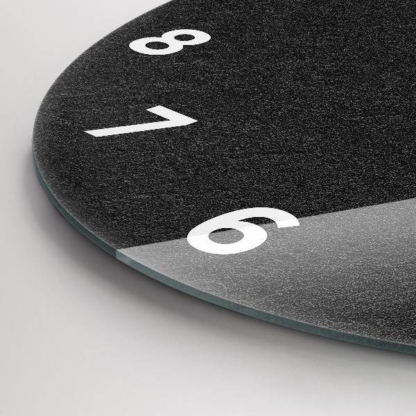 Round glass clock Dark rock