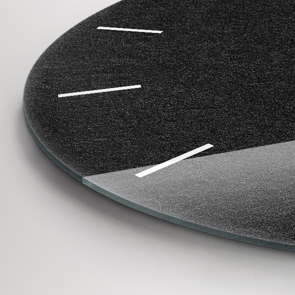 Round glass clock Dark rock