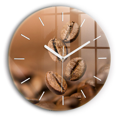 Round glass clock Abstract colors