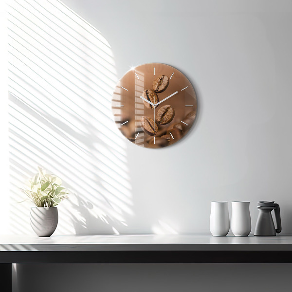Round glass clock Abstract colors