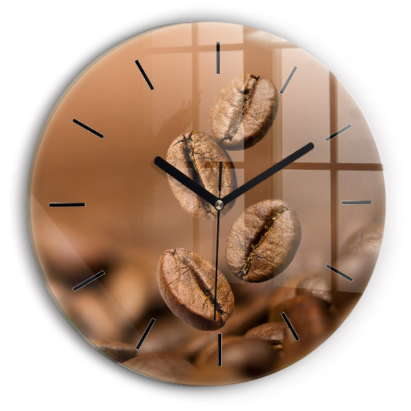 Round glass clock Abstract colors