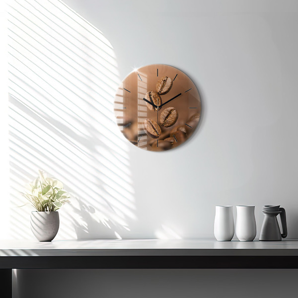 Round glass clock Abstract colors