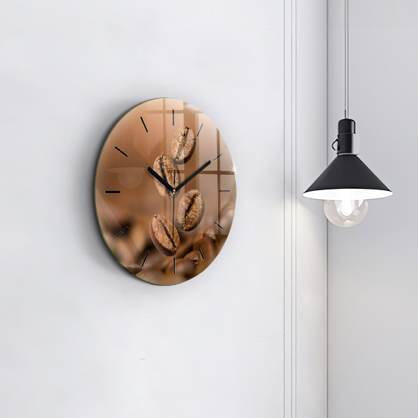 Round glass clock Abstract colors