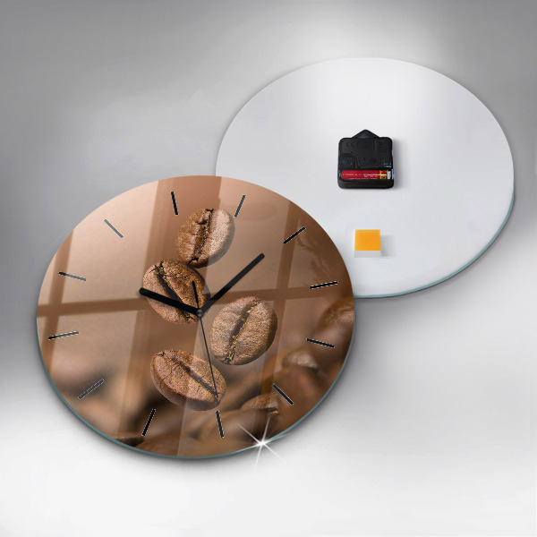 Round glass clock Abstract colors