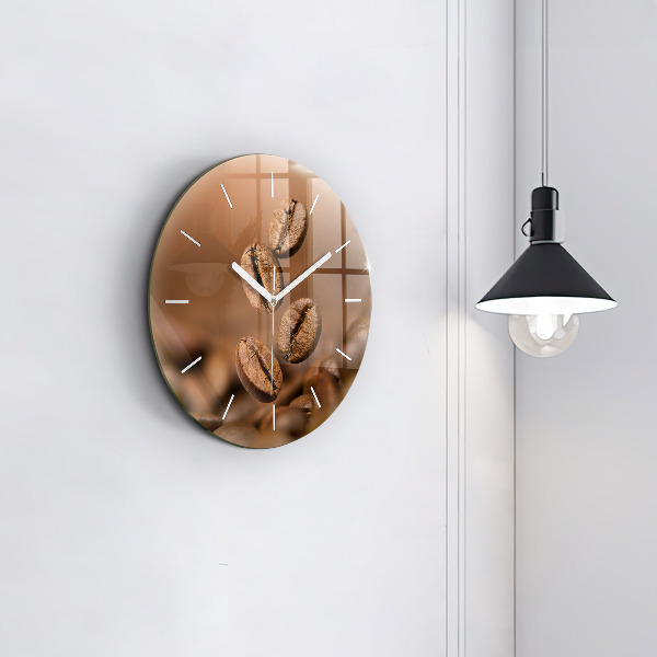 Round glass clock Abstract colors