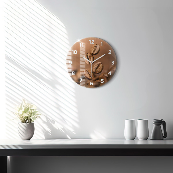 Round glass clock Abstract colors