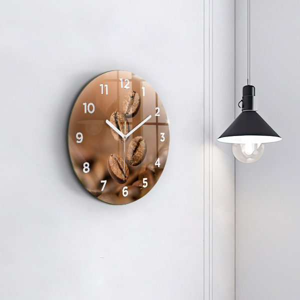 Round glass clock Abstract colors